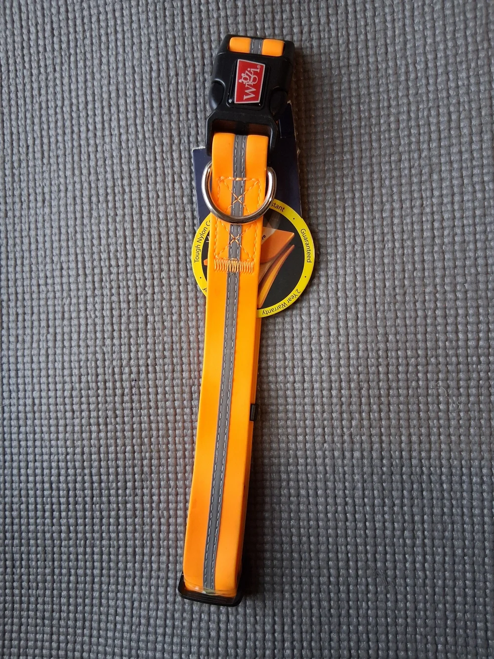 Wigzi Reflective Orange Dog Collar